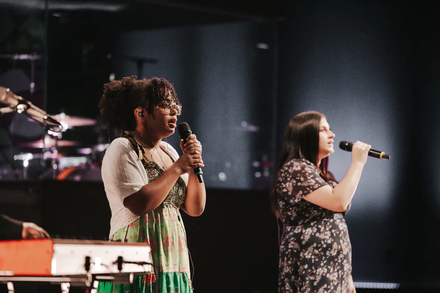 Students leading worship